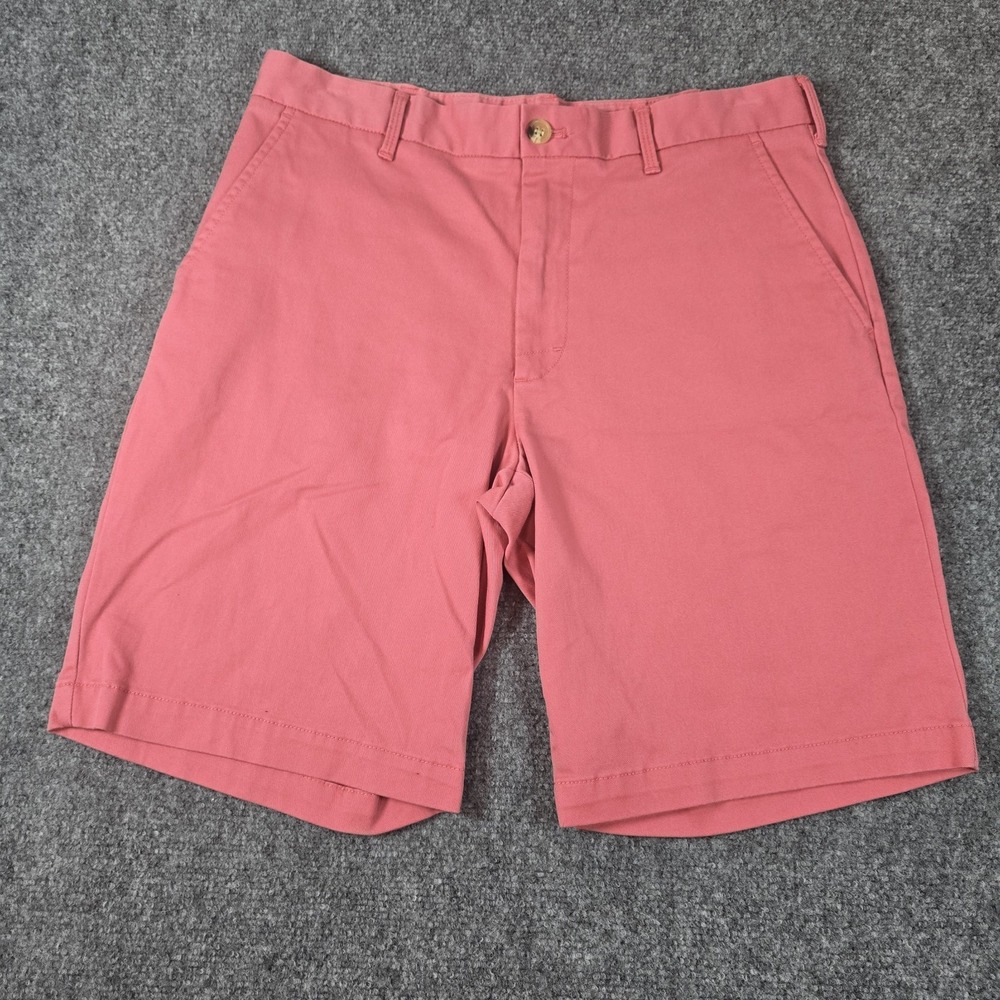 IZOD Saltwater Stretch Pink Flat Front Cotton Chinos Mens‎ Shorts 32 x 9.5